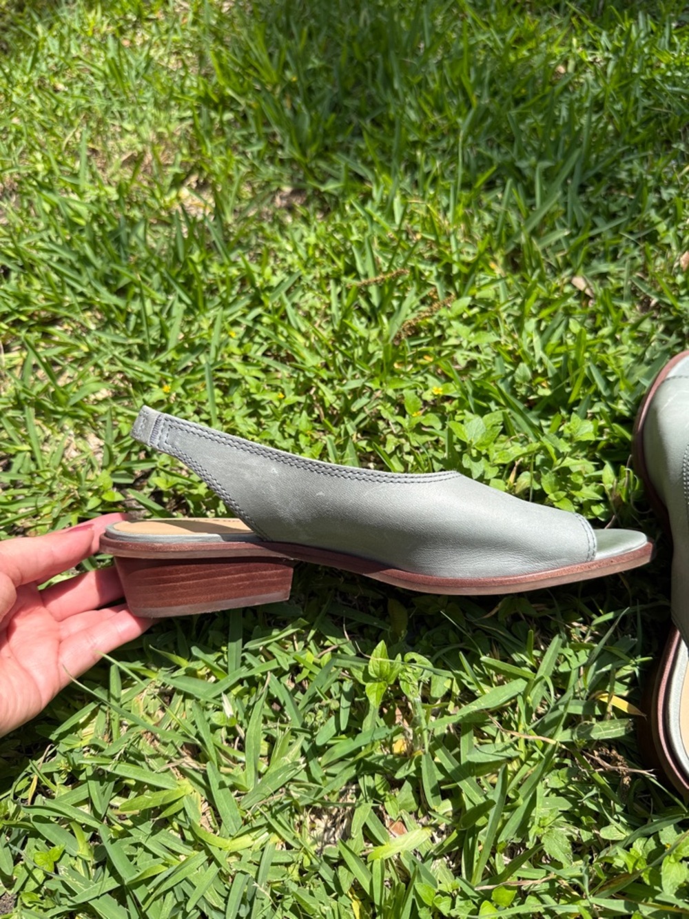 Lucky Brand Sage Safello Leather Asymmetric Slingback Sandals - Picture 7 of 11